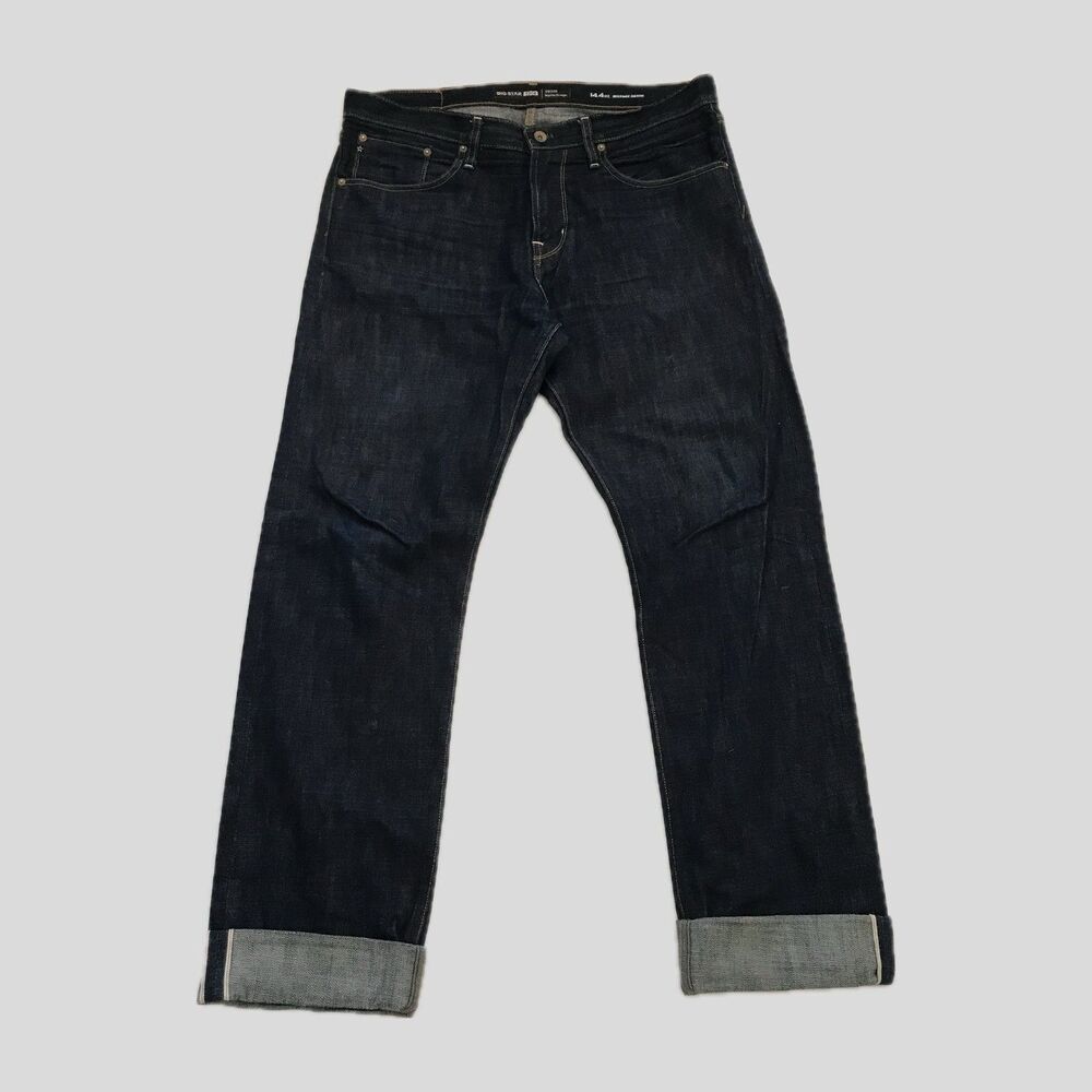 Big Star Blue Selvage Union Regular Straight Leg 14.4 oz Denim Jeans Mens 36L
